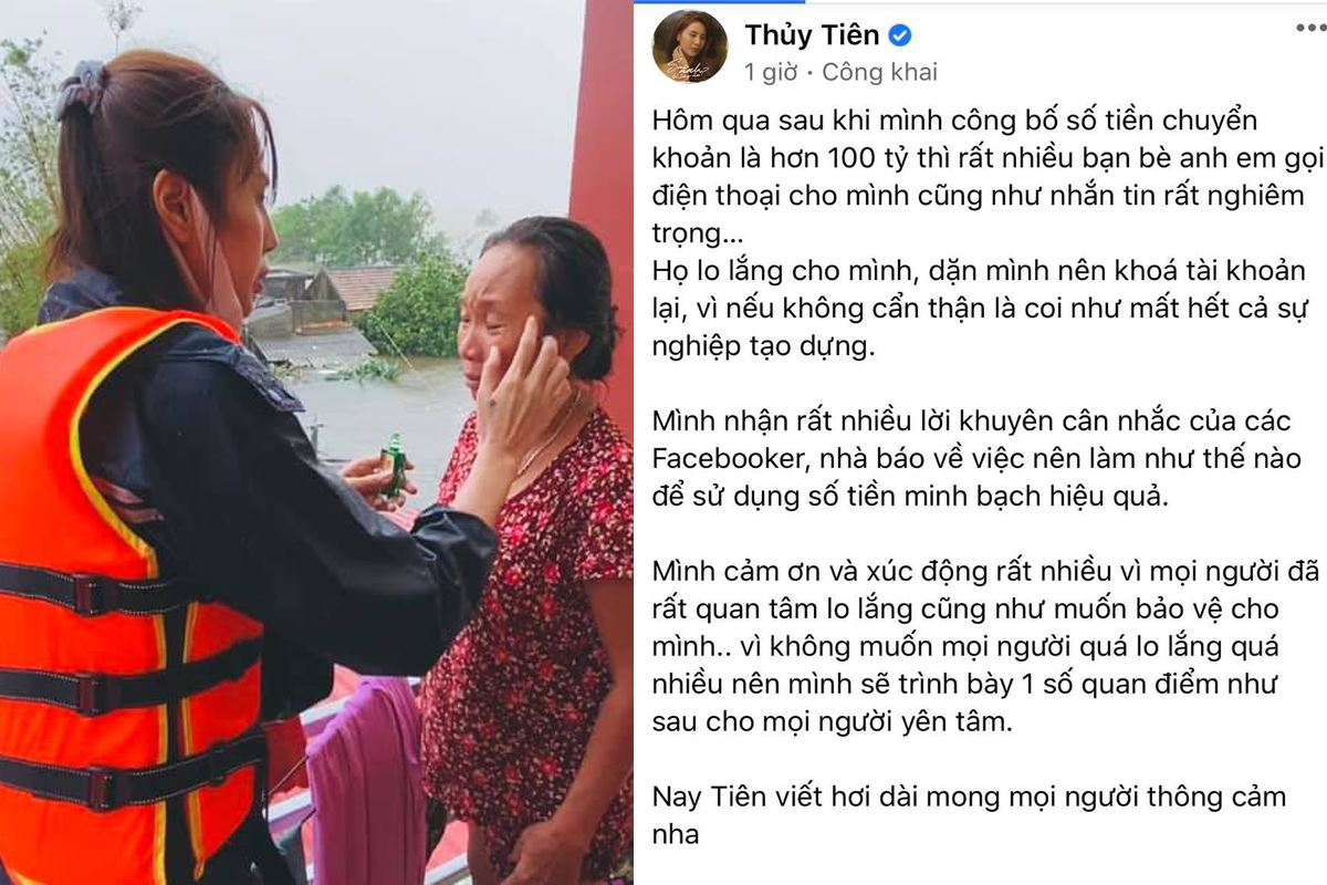 Thủy Tiên Công bố số tiền hơn 100 tỷ 